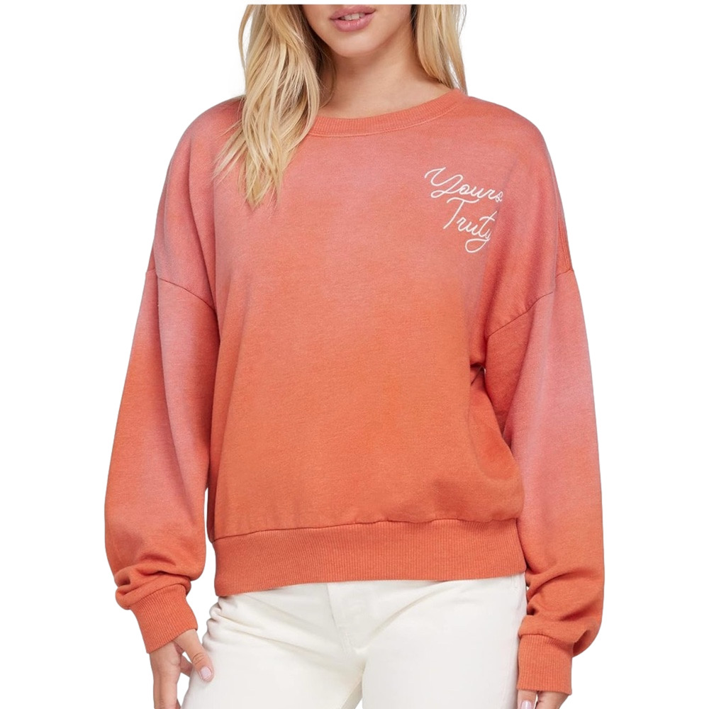 WILDFOX Women’s Yours Truly FiFi  Apricot Brandy Ombre Pullover Sweatshirt NWT